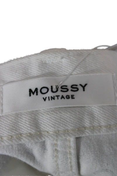 Moussy Women Skinny Ankle Jeans White Mid Rise Button Size 25