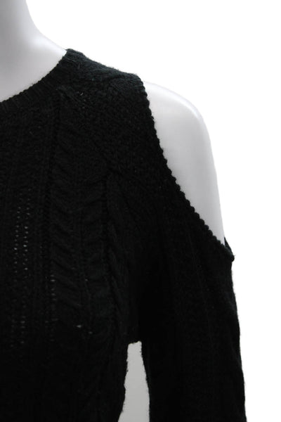 John + Jenn Unisex Pullover Sweater Black Crew Neck Long Sleeve Acrylic Size XS