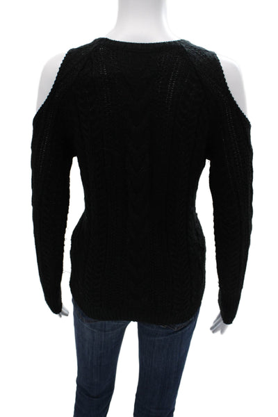 John + Jenn Unisex Pullover Sweater Black Crew Neck Long Sleeve Acrylic Size XS