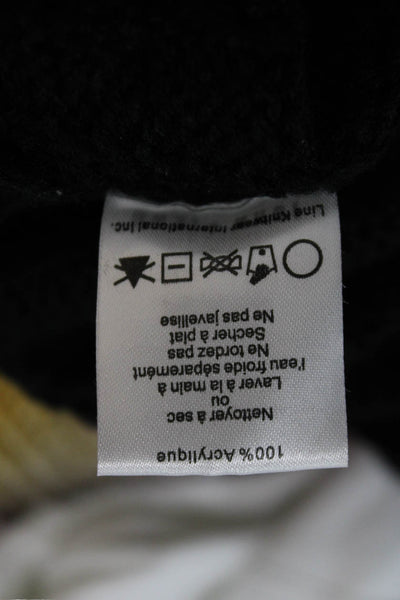 John + Jenn Unisex Pullover Sweater Black Crew Neck Long Sleeve Acrylic Size XS