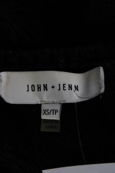 John + Jenn Unisex Pullover Sweater Black Crew Neck Long Sleeve Acrylic Size XS