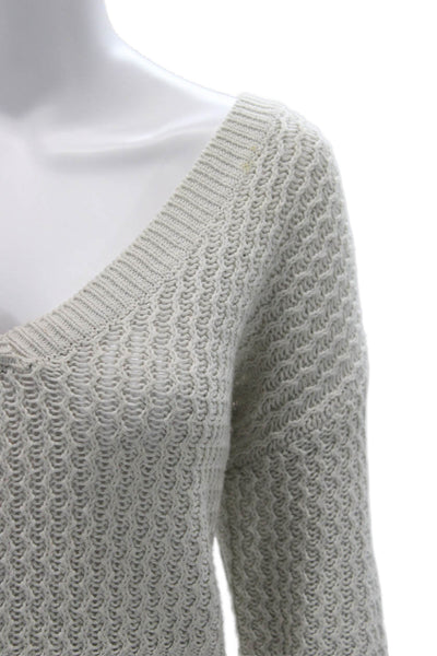 DL1961 Unisex Beige Cotton V Neck Long Sleeve Pullover Sweater Size S
