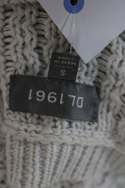 DL1961 Unisex Beige Cotton V Neck Long Sleeve Pullover Sweater Size S