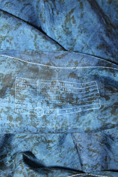 Dosa Women Tunic Dark Blue Cotton Long Sleeve Round Neck Bohemian Size 1