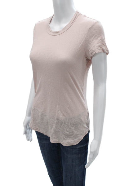 Standard James Perse Womens Basic Crew Neck Short Sleeve T-Shirt Beige Size 2