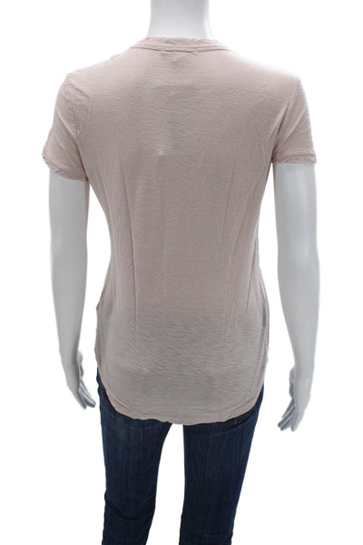 Standard James Perse Womens Basic Crew Neck Short Sleeve T-Shirt Beige Size 2