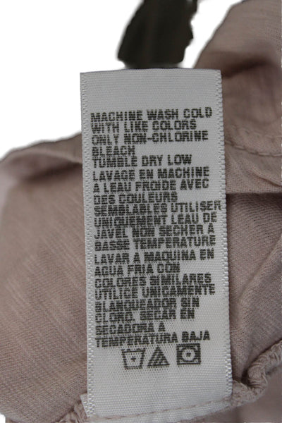 Standard James Perse Womens Basic Crew Neck Short Sleeve T-Shirt Beige Size 2