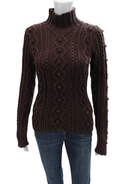 JJ Sisters Unisex Pullover Sweater Brown Turtleneck Long Sleeve Size S