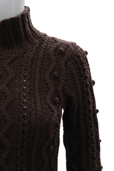 JJ Sisters Unisex Pullover Sweater Brown Turtleneck Long Sleeve Size S