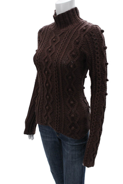 JJ Sisters Unisex Pullover Sweater Brown Turtleneck Long Sleeve Size S