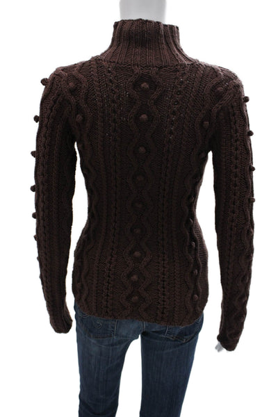 JJ Sisters Unisex Pullover Sweater Brown Turtleneck Long Sleeve Size S