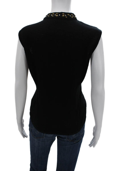 Anaak Womens Black Silk V Neck Sleeveless Boho Top Size 2