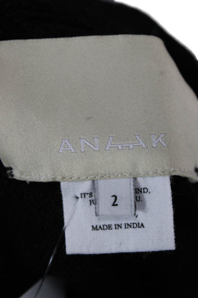 Anaak Womens Black Silk V Neck Sleeveless Boho Top Size 2