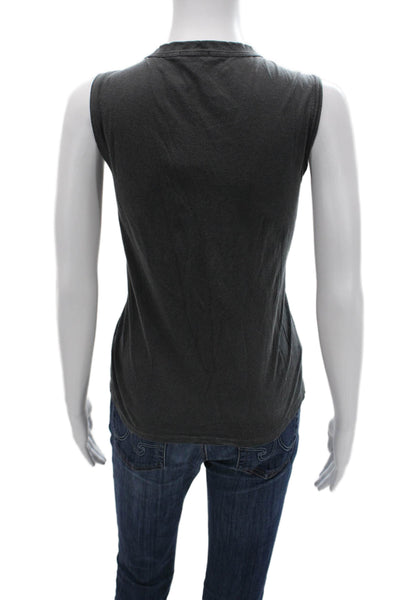 Standard James Perse Women Basic Sleeveless Tank Dark Gray Round Neck Size 2