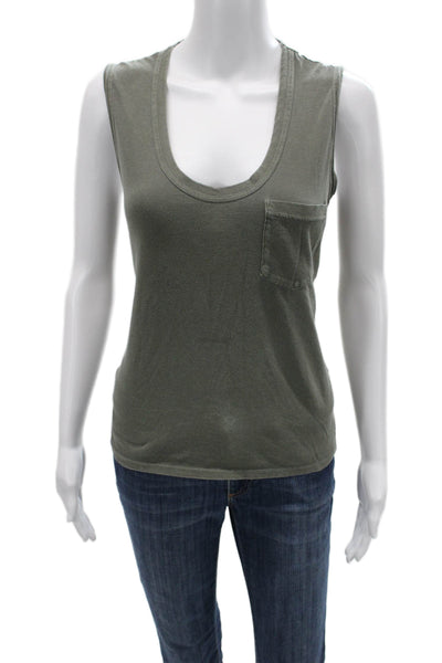 Standard James Perse Womens Jersey Tank Green 100% Cotton Round Neck Size 2