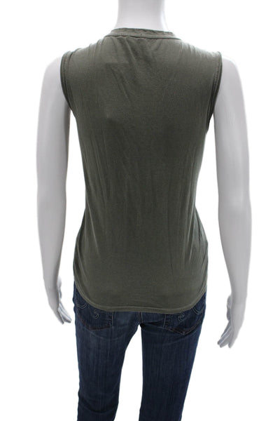 Standard James Perse Womens Jersey Tank Green 100% Cotton Round Neck Size 2