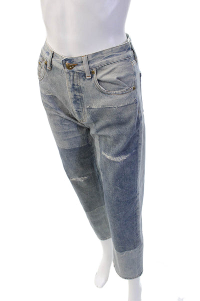 Rag & Bone Womens Boyfriend Cropped Jeans Blue Cotton Size 23
