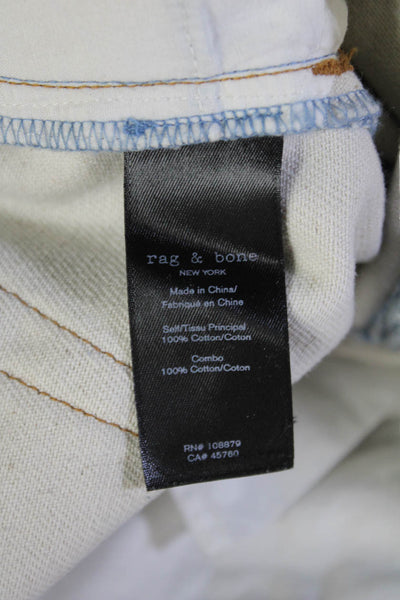 Rag & Bone Womens Boyfriend Cropped Jeans Blue Cotton Size 23