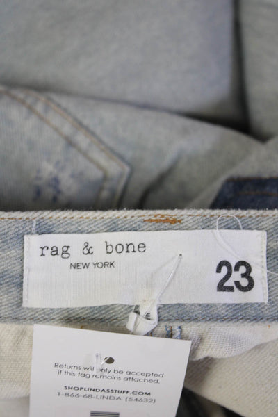 Rag & Bone Womens Boyfriend Cropped Jeans Blue Cotton Size 23