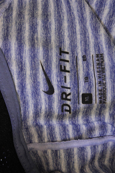 Nike Mens Striped Short Sleeves Polo Shirt Blue Size Extra Large