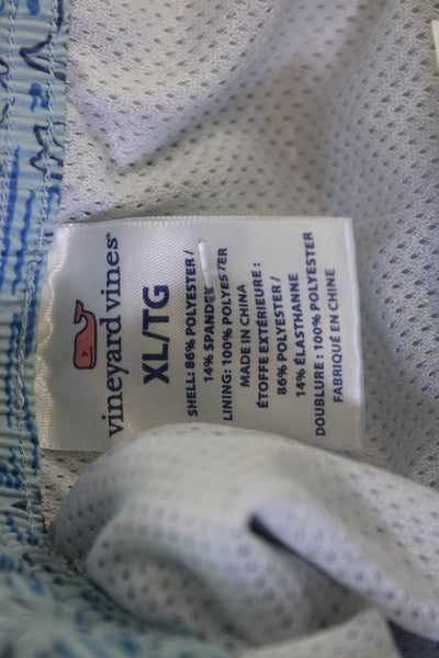 Vineyard Vines Mens Light Blue Fish Graphic Drawstring Shorts Size XL