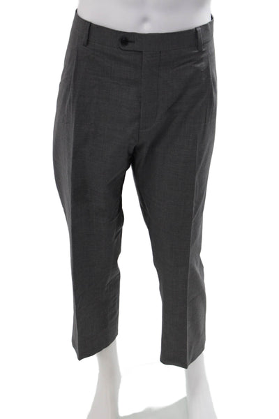 Suit Supply Mens Dark Gray Cropped Dress Pants Wool Blend Size 48