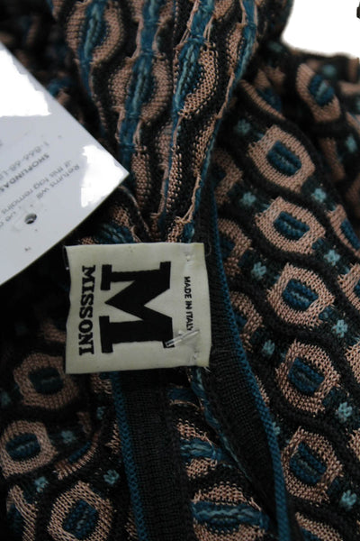 Missoni Women Sweater Dress Beige V-Neck Long Sleeve Geometric Size S