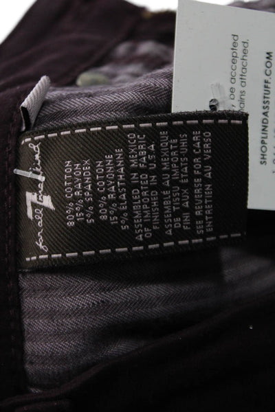 7 For All Mankind Womens Jegging Pants Purple Size 26