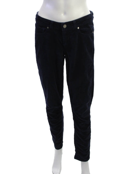 Paige Womens Dark Blue Designer Pants 97% Cotton 3% Elastane Size 26