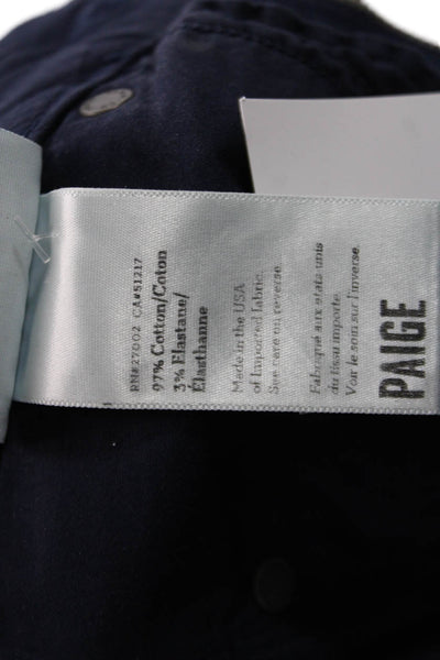 Paige Womens Dark Blue Designer Pants 97% Cotton 3% Elastane Size 26