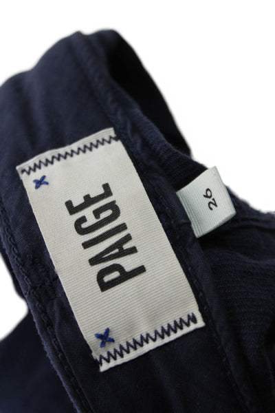 Paige Womens Dark Blue Designer Pants 97% Cotton 3% Elastane Size 26