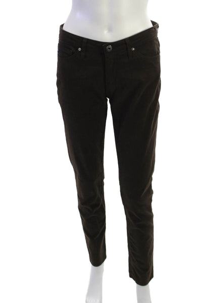 AG Womens Designer Brown Mid Rise Jeans Petites Size 25