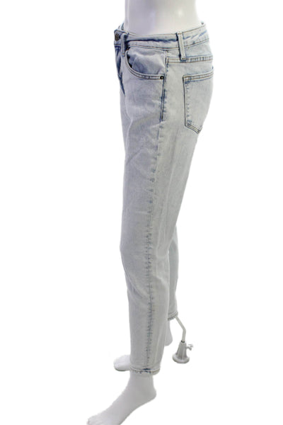 Driftwood Womens Ankle Skinny Jeans Light Blue Mid-Rise Button Size 27
