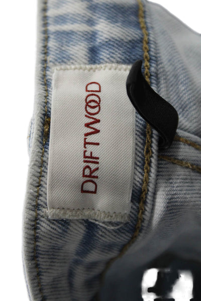 Driftwood Womens Ankle Skinny Jeans Light Blue Mid-Rise Button Size 27