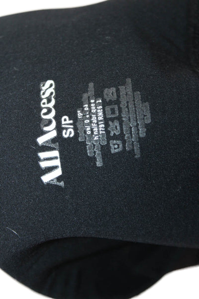 All Access Womens Black Ankle Cropped Leggings Nylon Spandex Size S
