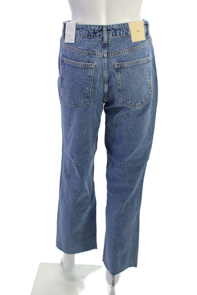 Zara Womens Straight High Rise Jeans Blue 100% Cotton Inseam 29 Size 4
