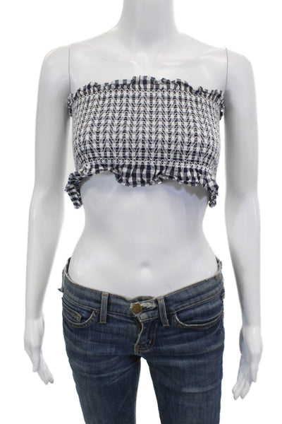 Zara Women Cropped Check Sleeveless Cotton Top Boho Size S