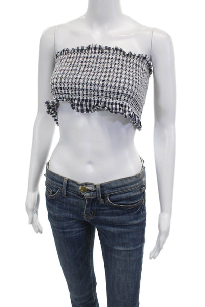 Zara Women Cropped Check Sleeveless Cotton Top Boho Size S