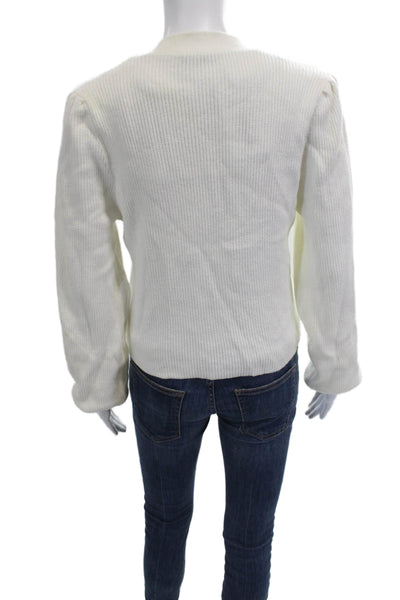 Zara Unisex White V Neck Button Cardigan Sweater Viscose Blend Size S
