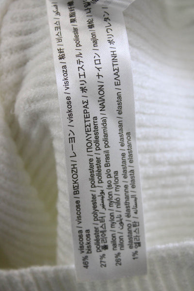 Zara Unisex White V Neck Button Cardigan Sweater Viscose Blend Size S