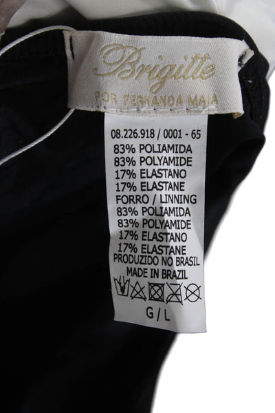 Brigitte Womens One Piece Black Swimsuit Size L