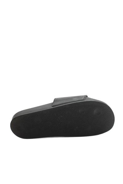 Palm Angels Womens Logo Strap Rubber Slide Sandals Black Size 41