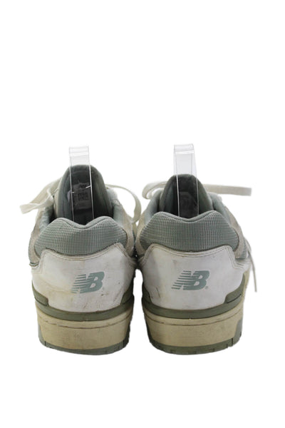 New Balance Womens Lace Up Logo 550 Trainers Sneakers White Gray Size 9.5