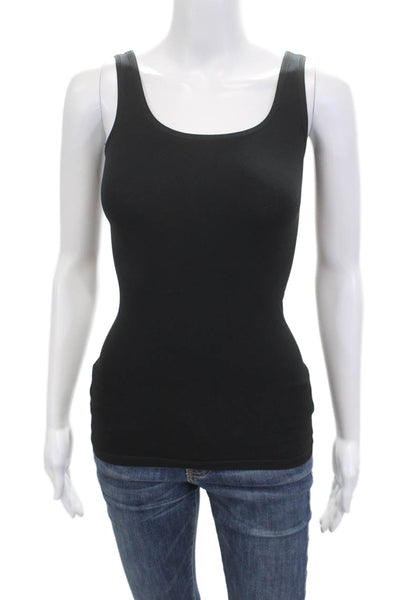 Theory Womens Basic Square Neck Sleeveless Black Tank Size One Size