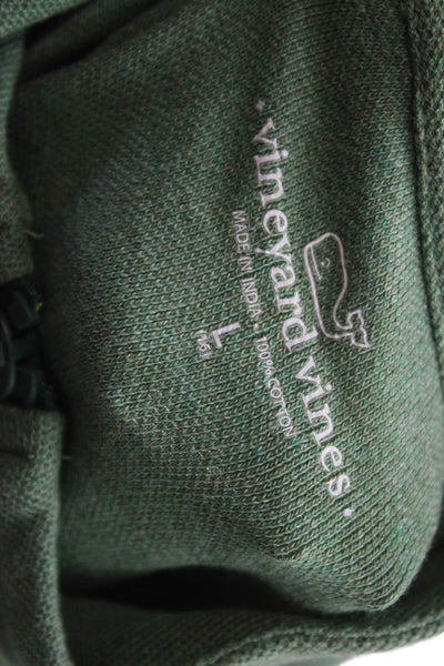 Vineyard Vines Childrens Boys Half Zipper Sweater Green Cotton Size 16