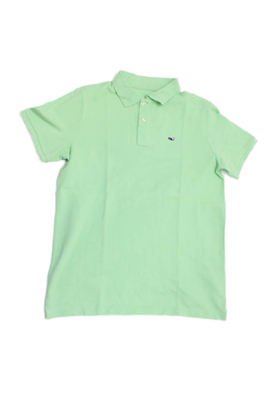 Vineyard Vines Childrens Boys Short Sleeves Polo Shirt Lime Green Size 16