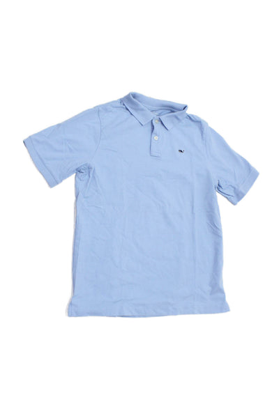 Vineyard Vines Childrens Boys Short Sleeves Polo Shirt Sky Blue Cotton Size 16