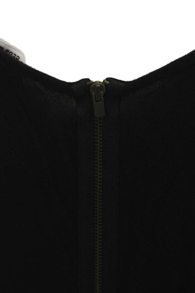 Club Monaco Womens Tunic Long Sleeve Black Zip Rayon Elastane Size S