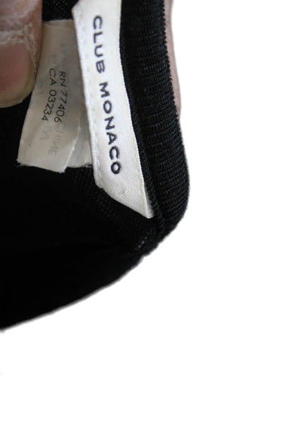 Club Monaco Womens Tunic Long Sleeve Black Zip Rayon Elastane Size S