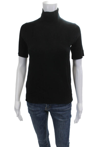 Zara Knit Womens Basic Turtleneck Long Sleeve Top Black Size S